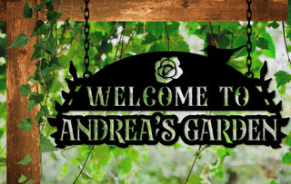 Welcome To Our Garden Sign Custom Garden Sign Metal Garden Sign Hanging Garden Sign Decorations