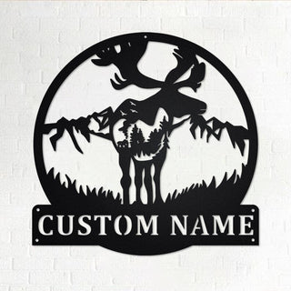 Custom Moose Personalized Moose Hunter Name Sign Decoration For Room Moose Metal Custom Moose Decorations