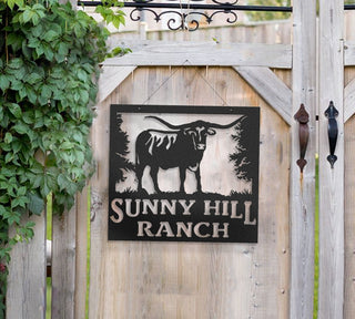 Your Name Custom Metal Longhorn Sign Longhorn Sign Indoor Or Outdoor Farm Sign Decorations