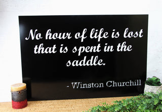 Large Metal Winston Churchill Sign Spent In The Saddle Western Decor Country Decor Decorations