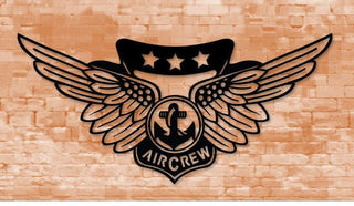 Combat Aircrew Wings Silhouette Metal Sign Cut Metal Sign Wall Decor Decorations