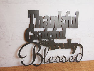 Metal Word Sign Thankful Grateful And Truly Blessed Christmas Gift Decorations