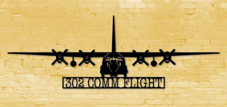 C130 302 Comm Flight Aircraft Metal Sign Cut Metal Sign Wall Decor Decorations