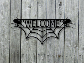 Personalized Door Sign Halloween Welcome Sign Halloween Door Sign Halloween Spider Web Decorations