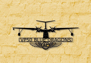 P5m Marlin Vp50 Blue Dragons Aircrew Wings Metal Sign Cut Metal Sign Wall Decor Decorations