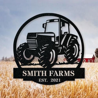 Farm Tractor Monogram Cut Metal Sign Metal House Sign Decorations