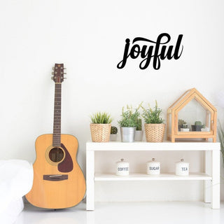 Joyful Script Metal Word Sign Rustic Metal Sign Cursive Farmhouse Decor Housewarming Gift Steel Word Art Decorations