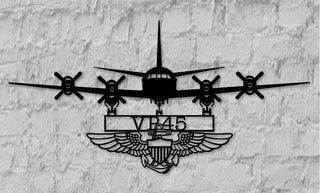 P3 Vp45 With Naval Aviator Wings Metal Sign Cut Metal Sign Wall Decor Decorations