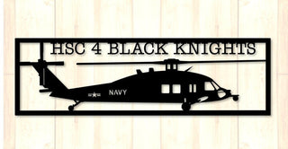 Hsc4 Black Knight Seahawk Multirole Combat Helicopter Metal Sign Cut Metal Sign Wall Decor Decorations