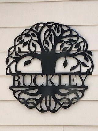 Monogram Metal Sign Personalized Tree Of Life Wedding Housewarming Large Stainless Steel Weatherproof Metal Letter Decorations