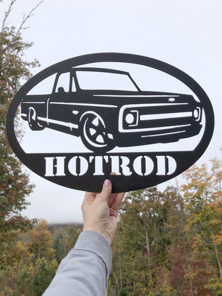 Hotrod Sign Metal Hotrod Sign Custom Metal Garage Sign Garage Name Sign Chevy Sign Metal Personalized Garage Sign Decorations