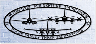 Three Generation Vp Collage Silhouette a Personal Naval Aviation History Metal Sign Cut Metal Sign Wall Decor Decorations