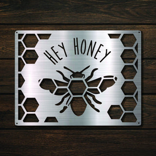 Hey Honey Bee Metal Art Honeybee Laser Cut Honeybee Metal Sign Honeybee Honeycomb Wall Art Decorations