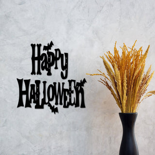 Happy Halloween Sign With Flying Bats Halloween Decor Living Room And Kitchen Halloween Decor Spooky Gift Decorations