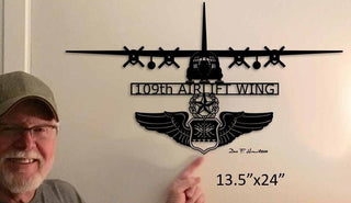 Lc130 Hercules 109th Air Wing With Master Navigator Wings Metal Sign Cut Metal Sign Wall Decor Decorations