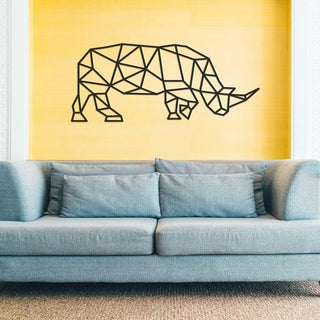 Geometric Rhino Metal Wall Decor Rustic Interior Wall Decoration Farmhouse Wall Hanging Wall Sign Decorations