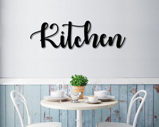 Kitchen Script Metal Word Sign Rustic Metal Kitchen Sign Farmhouse Decor Housewarming Gift word Art Decorations