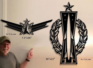 Sr. Space Ops & Sr. Missile Badges Xl Silhouette Them Metal Sign Cut Metal Sign Wall Decor Decorations