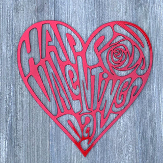 Happy Valentines Day Heart Cut Metal Sign Wall Metal Art Decorations