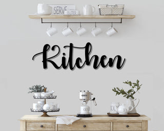 Kitchen Script Metal Word Sign Rustic Metal Kitchen Sign Farmhouse Decor Housewarming Gift word Art Decorations