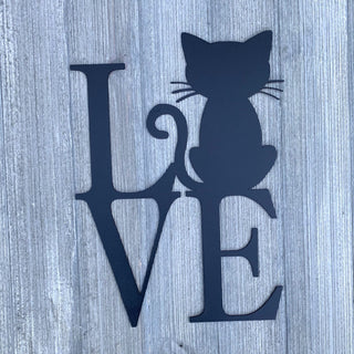 Love Cat Metal Sign Cut Metal Sign Wall Metal Art Decorations