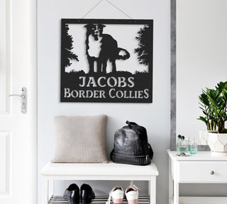 Border Collie Collie Dog Indoor Or Outdoor Metal Signs Herding Working Dog Decorations