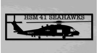 Hsm41 Seahawks Multimission Combat Helicopter Metal Sign Cut Metal Sign Wall Decor Decorations