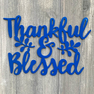 Thankful & Blessed Metal Sign Cutout Cut Metal Sign Wall Metal Art Decorations