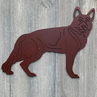 German Shepherd Dog Metal Sign Cutout Cut Metal Sign Wall Metal Art Decorations