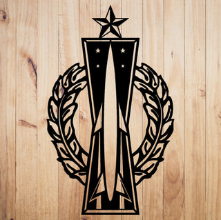 Sr. Space Ops & Sr. Missile Badges Xl Silhouette Them Metal Sign Cut Metal Sign Wall Decor Decorations