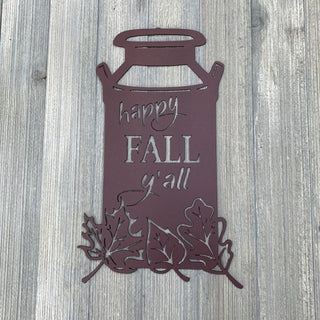 Happy Fall Y'all Metal Sign Cutout Cut Metal Sign Wall Metal Art Decorations