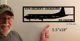 P3 Vp4 Skinny Dragons Naval Air Station Whidbey Island Metal Sign Cut Metal Sign Wall Decor Decorations