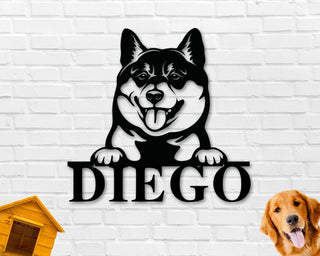 Shiba Inu Dog Sign Shiba Inu Metal Sign Shiba Inu Name Sign Pet Name Sign Dog Lover Sign Gift For Pet Owner Dog Sign Decorations