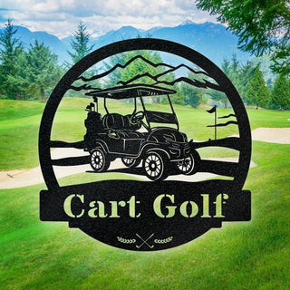 Golf Cart Custom Monogram Metal Sign Decor Personalized Metal Sign Personalized Name Metal Name Sign Kids Sign Sports Pga Decorations