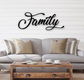 Family Script Metal Sign Family Metal Wall Sign Fall Decor Entryway Decor Housewarming Gift Thanksgiving Christmas Decorations