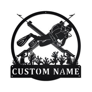 Personalized Spearfishing Metal Sign Spearfishing Spearfishing Metal wall Decor Spearfishing Lover Custom Spearfishing Decorations