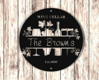 Custom Wine Cellar Sign Metal Wall Sign Personalized Metal Sign Personalized Bar Wall Sign Bar Decor Decorations