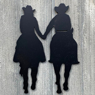 Mounted Couple Metal Sign Cutout Cut Metal Sign Wall Metal Art Decorations