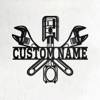 Custom Mechanic Personalized Mechanic Name Sign Decoration For Room Mechanic Metal Custom Mechanic Mechanic Decorations