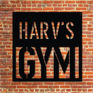 Custom Laser Cut Metal Square Gym Sign Custom Gym Design Personalised Gym Sign Decorations