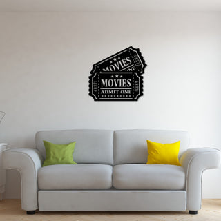 Metal Movie Tickets Sign Movie Theater Decor Admit One Sign Home Theater Gifts Movie Night Theater Room Props Decorations