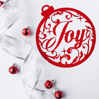 Joy Round Metal Sign Seasonal Winter Steel Sign Holiday Decor Decorations