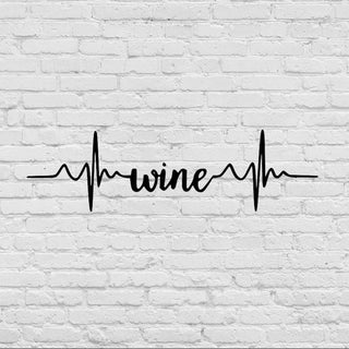 Wine Script Ekg Cut Metal Sign Wall Decor Metal Sign Metal Art Decorations