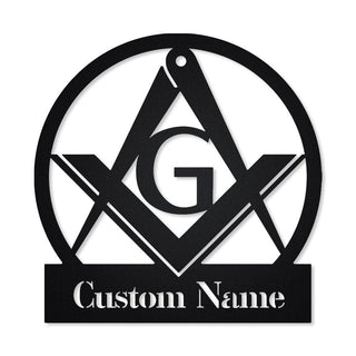 Masonic Freemasonry Monogram Metal Wall Sign Masonic Farmhouse Decor Office Housewarming Outdoor Metal Sign Decorations