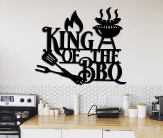 King Of The Bbq Metal Sign Outdoor Metal Sign Outdoor Metal Signs Perfect For The Avid Bbq Man Bbq Decorations