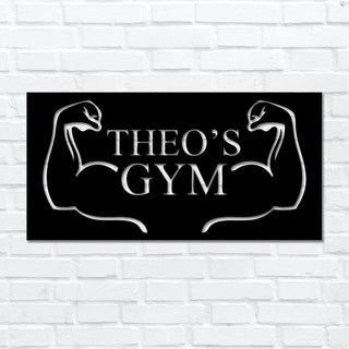 Metal Laser Cut Personalised Gym Sign Muscles Gym Sign Decorations