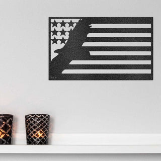 American Flag With Soaring Eagle Metal Wall Sign Patriotic Gift Idea For Him War Veteran Gift Idea Decorations