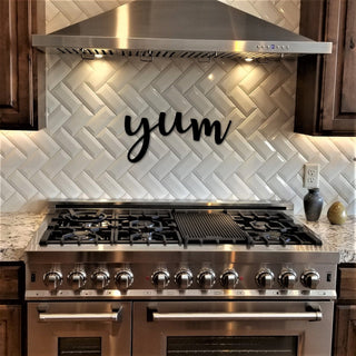 Yum Sign Metal Word Art Kitchen Sign Dining Room Decor Metal Yum Sign Yum Metal Word Kitchen Decor Word Signs Decorations