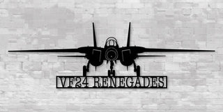 F14 Vf24 Renegades Naval Aircraft Squadron Metal Sign Cut Metal Sign Wall Decor Decorations