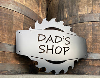 Dads Shop Saw Blade Shop Sign Man Cave Gift For Him Workshop Sign Christmas Shop Sign Decorations